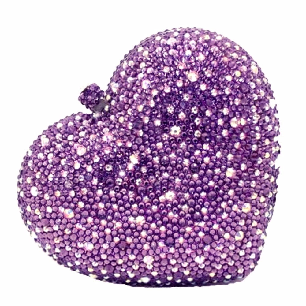 Purple Heart Crystal Purse Wedding Holiday Gift!